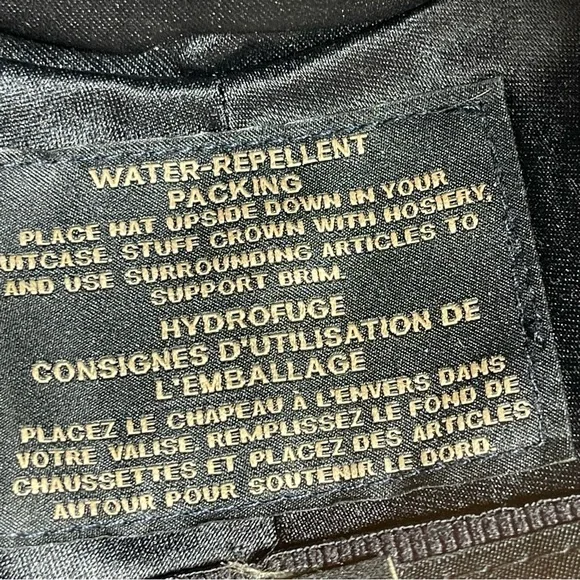 Eric Javits New York Black 100% Wool Wide Brim Fedora Hat Water Repellent L/XL - Picture 10 of 13